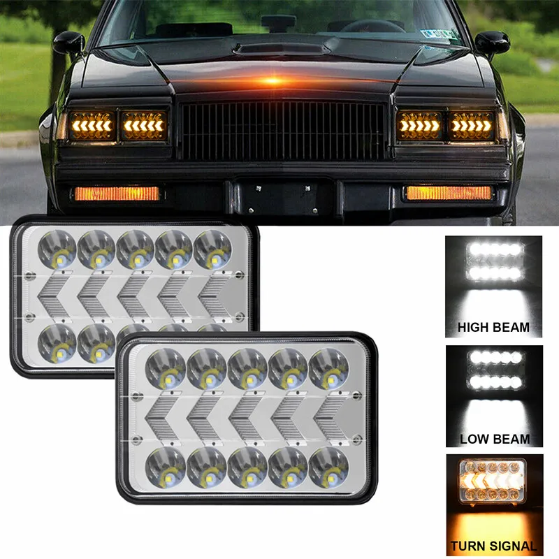 

Светодиодные фары, 2 шт., 5 дюймов, 4x6 дюймов, 200 Вт, H4, Ближний/Дальний свет, белые, ДХО, светодиодный ские светодиодные лучи для автомобилей, грузовиков, внедорожников, 6000K, IP67, водонепроницаемые светодиодные фары
