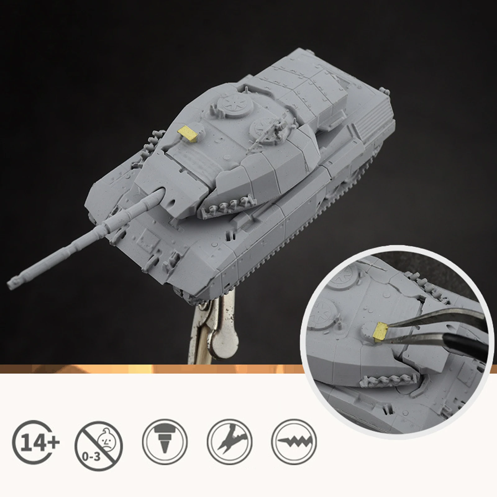 

1/144 Scale Unpainted Tank Hobby Toys Miniature War Sand Table Scene Vehicle