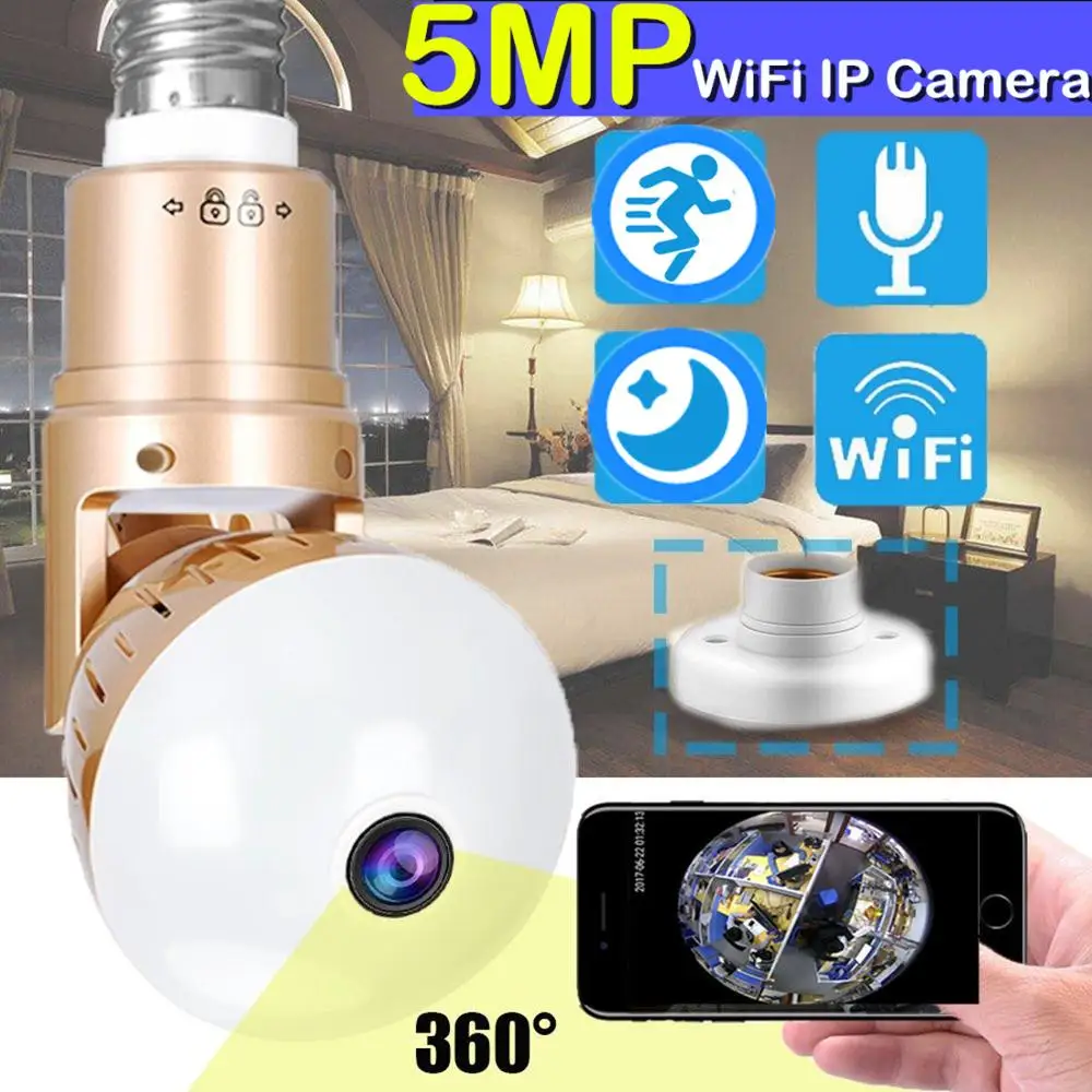 Беспроводная панорамная ip камера видеонаблюдения 5 МП Wi Fi 360 P 2 3 Мп|Камеры