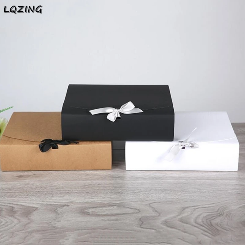 

15pcs/lot Black paper carton Box large gift box,black giftbox ribbon cardboard paper box,big gift packaging box cosmetic packing