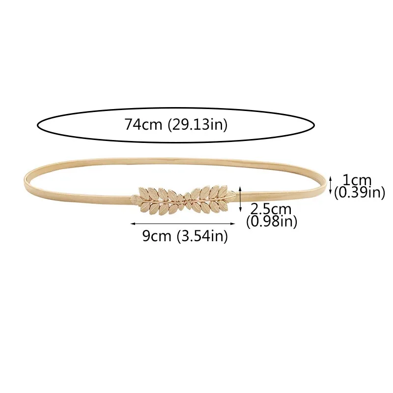 

Fashion Elastic Belts For Women Gold Silver Flower Leaf Metal Woman Waist Belt Female Ladies Girl Belt For Dress Pasek Damski