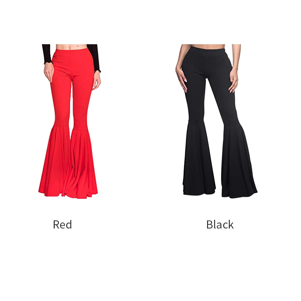 

Bottom Wide Leg Fashion Casual Polyester Elegant High Waist Long Women Trousers Stretchy Solid Autumn Bell Pants