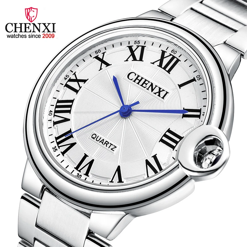 Классические простые мужские часы Серебряные Водонепроницаемые из нержавеющей