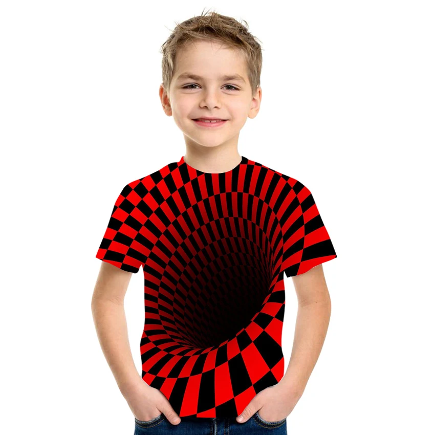 

2021 new summer 3D children's clothing printing boy's T-shirt hip-hop cool pattern casual loose clothing 4T-16T size