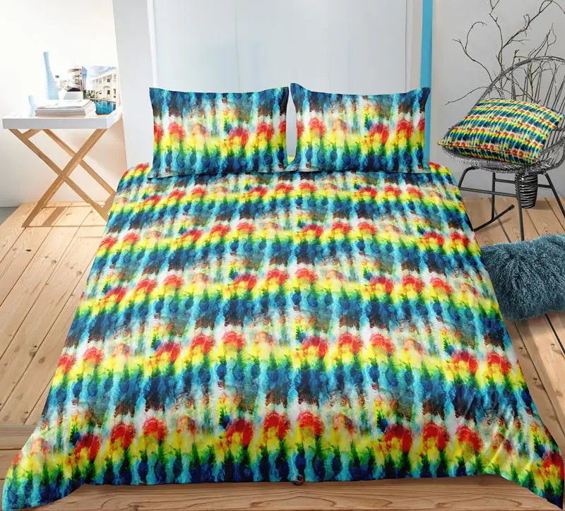 3D комплекты постельного белья синий или зеленый белый в качестве фона батик