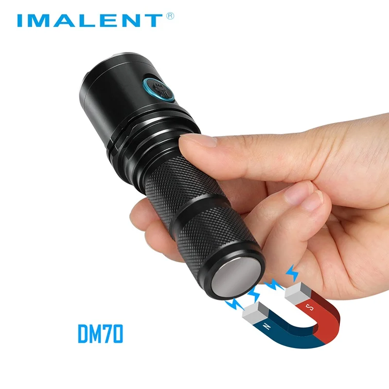 Imalent DM70 светодиодный фонарик CREE XHP70 4500 люмен тактический фонарь с перезаряжаемой батареей 21700 для пеших прогулок, кемпинга