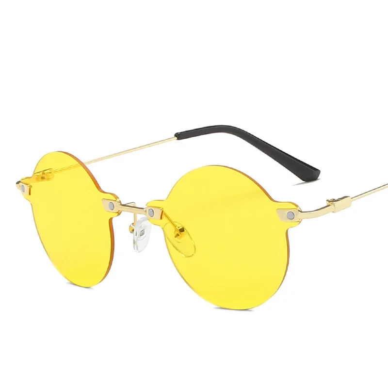

2020 New Fashion Brand Design Vintage Rimless Pilot Sunglasses Women Men Retro Cutting Lens Gradient Sun Glasses Female UV400
