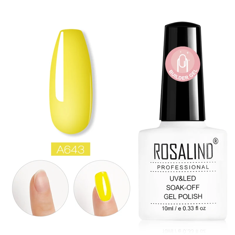 RDA643 ROSALIND красочный строительный Гель-лак для ногтей прозрачный гель-лаки для ногтей для дизайна ногтей предназначен для замачивания Полупостоянный УФ-гель лампа - Цвет: RDA643