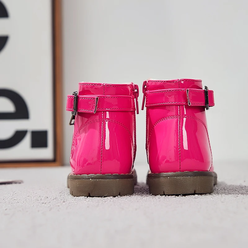 SandQ/детские ботинки Ботильоны на молнии для мальчиков Модная черная обувь с