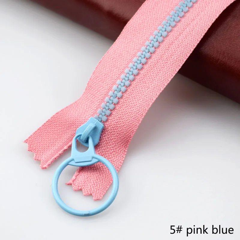 10 шт. Meetee 15-40 см 3# закрытый конец смолы молнии тяговое кольцо молния слайдер голова для шитья сумки кошелек ткань аксессуары ремесла - Цвет: 5 pink