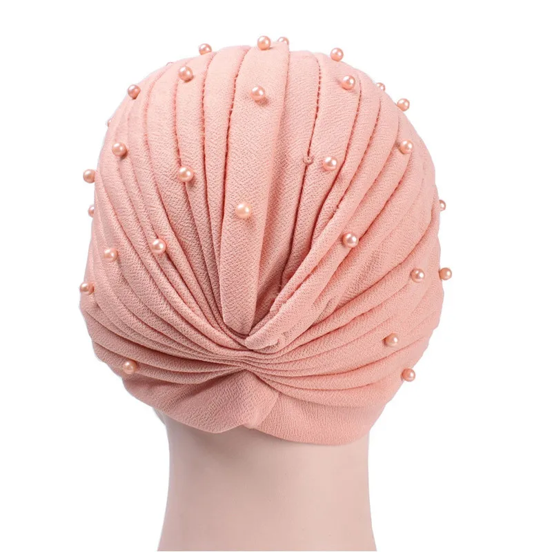 Мусульманский женский платок на голову мягкий хлопчатобумажный тюрбан с бисером