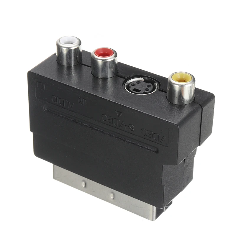 Черный с переходником SCART на 3 RCA Phono 1080p HDMI совместимый S video AV аудиокабель для