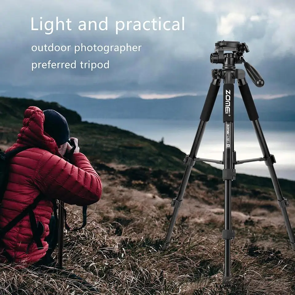 

ZOMEI Q222 Camera Tripod Tripode Stative Flexible Photographic Tripod Monopod Travel Stand for Smartphone Camera DSLR Projector