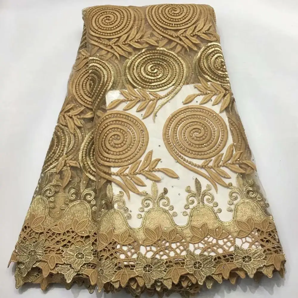 2019 Latest Guipure Lace Cord Embroiderey French African Tulle Fabric High Quality Nigeria For Wedding | Дом и сад