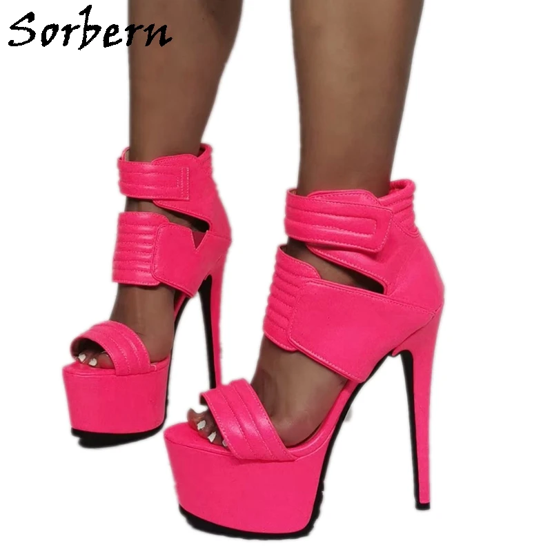 

Женские яркие сандалии на высоком каблуке, с ремешком на щиколотке