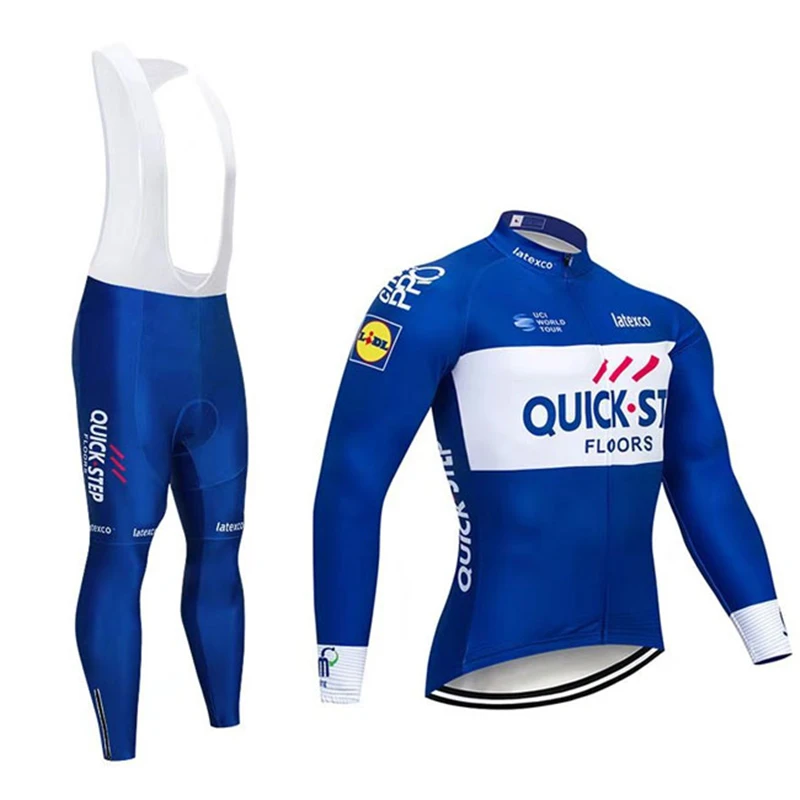 

2021 Pro Team Long Sleeve Cycling Jersey Set Bib Pants Ropa Ciclismo Bicycle Clothing MTB Bike Jersey Uniform Men Clothes