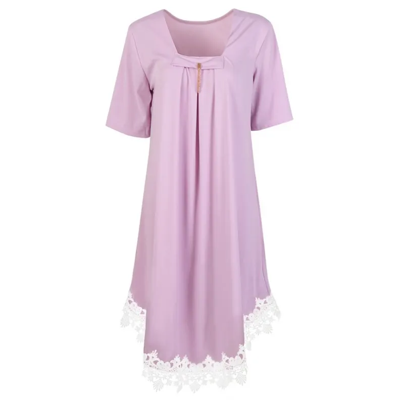 X летнее платье для женщин Vestido кружевное платье с коротким рукавом для девочек с круглым вырезом модный костюм одежда L-6XL плюс размер милый Саша сапфир