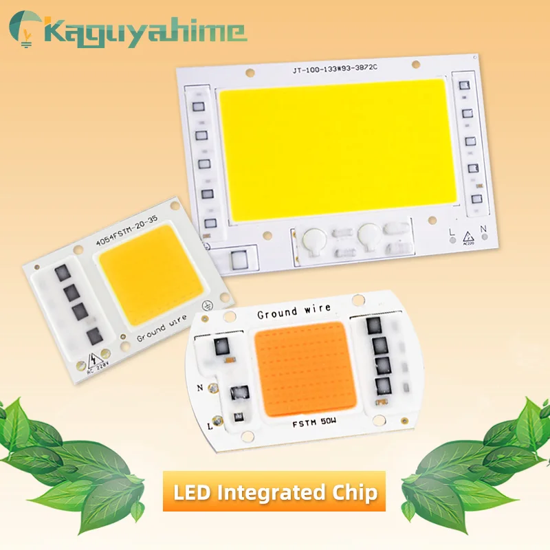 

Kaguyahime LED Chip Integrated COB Chip AC 220V 100W 50W 30W 20W 5W Smart IC Driver Grow Chip For DIY Floodlight Projector