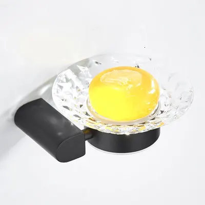 Soap dish Набор аксессуаров, угловой кронштейн, бумажный кронштейн, кронштейн для туалетной щетки, один набор черных аксессуаров для ванной комнаты из нержавеющей стали - Color: Soap dish