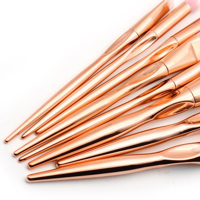 4/8 шт. набор Золотое сердце Форма розовые волосы кисти для макияжа косметический