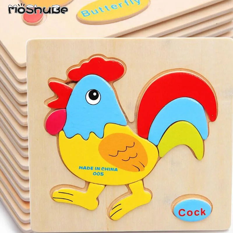 Детская картонная головоломка доска животных/автомобиль/фрукты деревянные