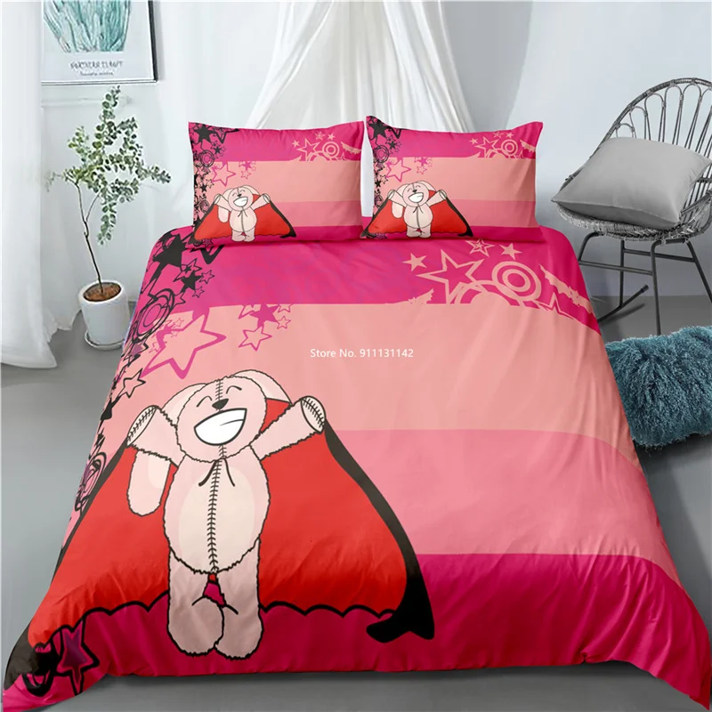

Cartoon Cute Cat Print Home Textile Children Bedroom Down Quilt Cover Pillowcase Single Double King Queen Size Home Decoration