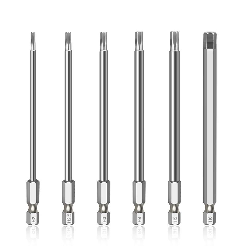 6Pcs 75mm Allen Wrench Drill Bit Set S2 Steel Magnetic Hex Inner Hexagon Head Screwdriver | Инструменты