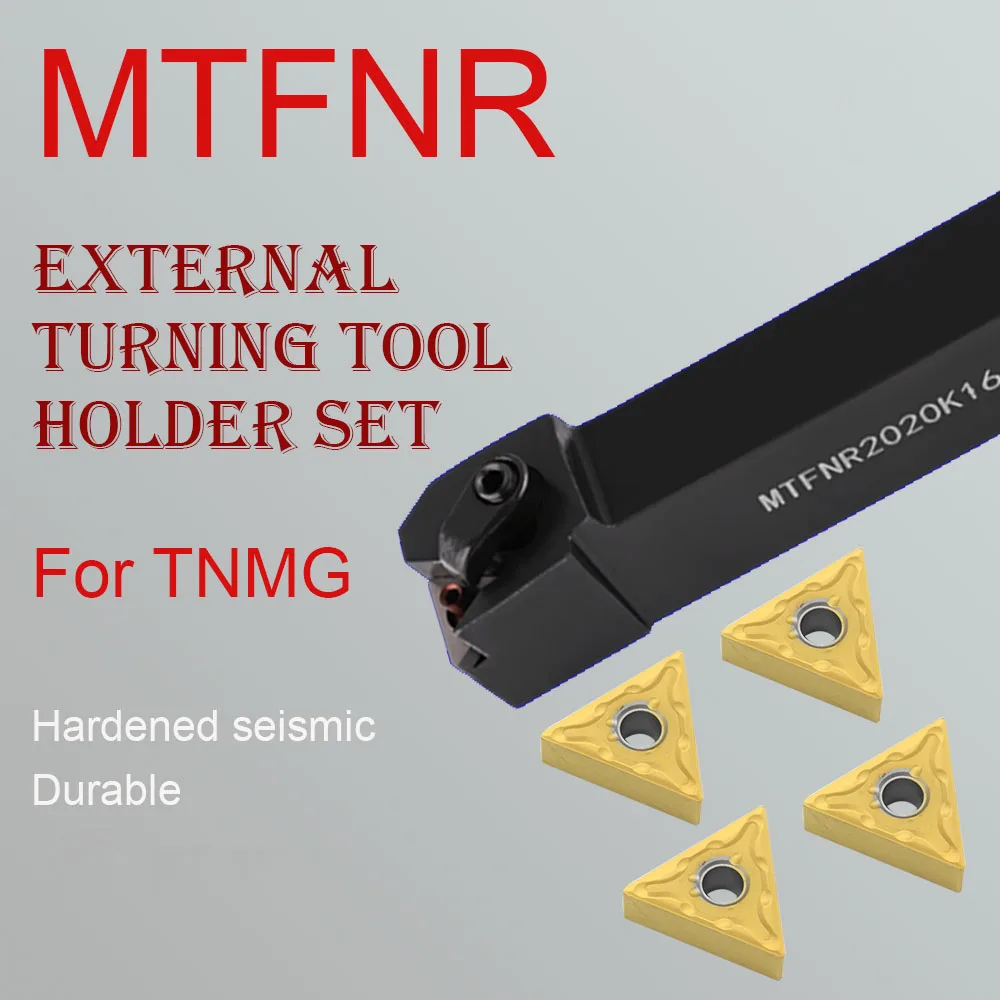 

1PC MTFNR1616H16 External Turning Toolholder CNC Lathe Bar Accessories Machine 10PCS TNMG16 Carbide Inserts Tool Set
