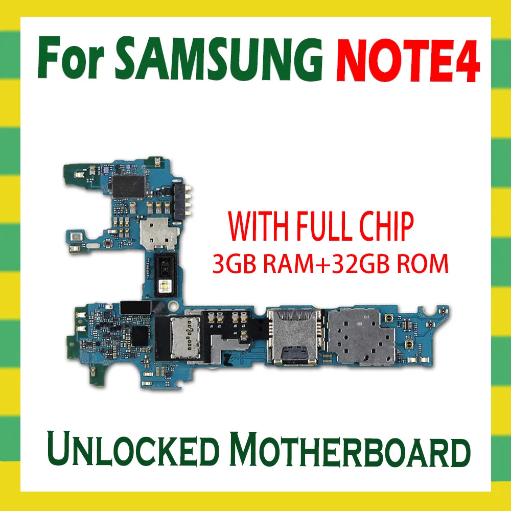 Разблокировка материнская плата для Samsung Galaxy Note 4 N910F N910C N910U N910A N910P N910V N910G N910T 32GB
