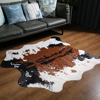 brown cowhide rug for living rooom faux cowhide rugs cute animal printed carpet for home 140x160cm
