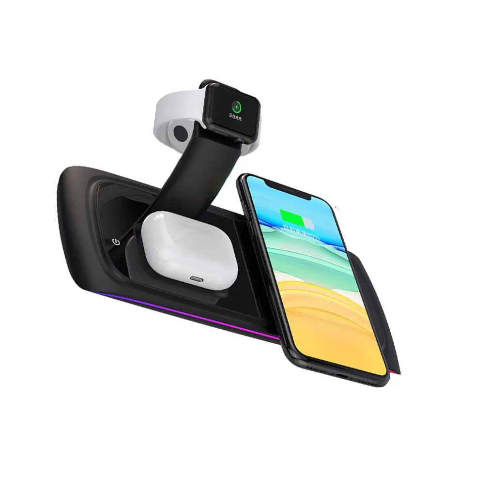 

Wireless Charger 3 In 1 Wireless Charging Station For Apple Watch/Airpods Wireless Charging Stand For Iphone
