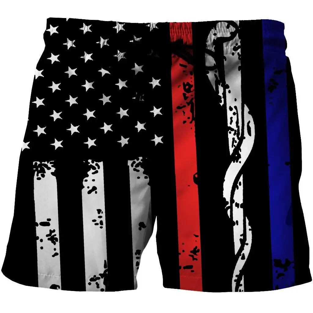 

Flag 3D-printed Beach Shorts Men Casual Board Shorts Leisure Vacation Quick Dry Shorts Swims Men Shorts Street Extra Size Shorts