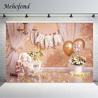 Mehofond 1st на день рождения фон цветочные стены воздушный шар в виде цветка Одежда для новорожденных портрет Фоны для студийной фотосъемки для фотозонт