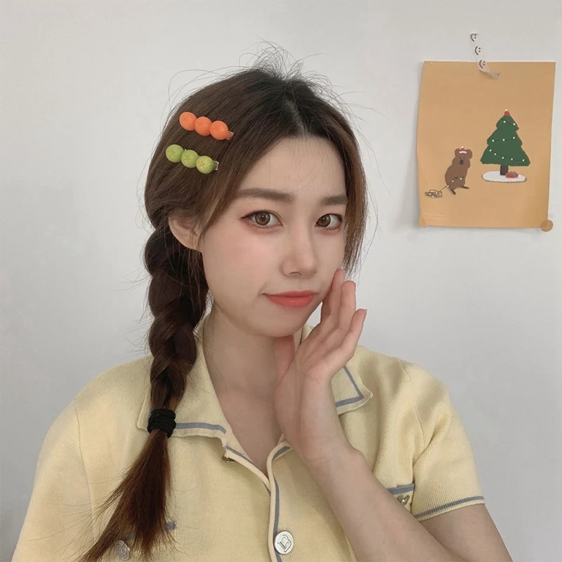 

1pc Fun Barbecue Hair Clip,Shredded Hair Clip,Orange Side Hairpin Girl's Popular Hairpin,Hair Accessory, Headdress New Trendy