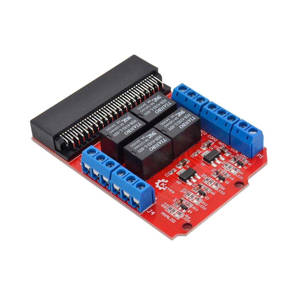 DC 5V 4 канальный Релейный коммутационный Щит Модуль для BBC Micro: бит микродолото