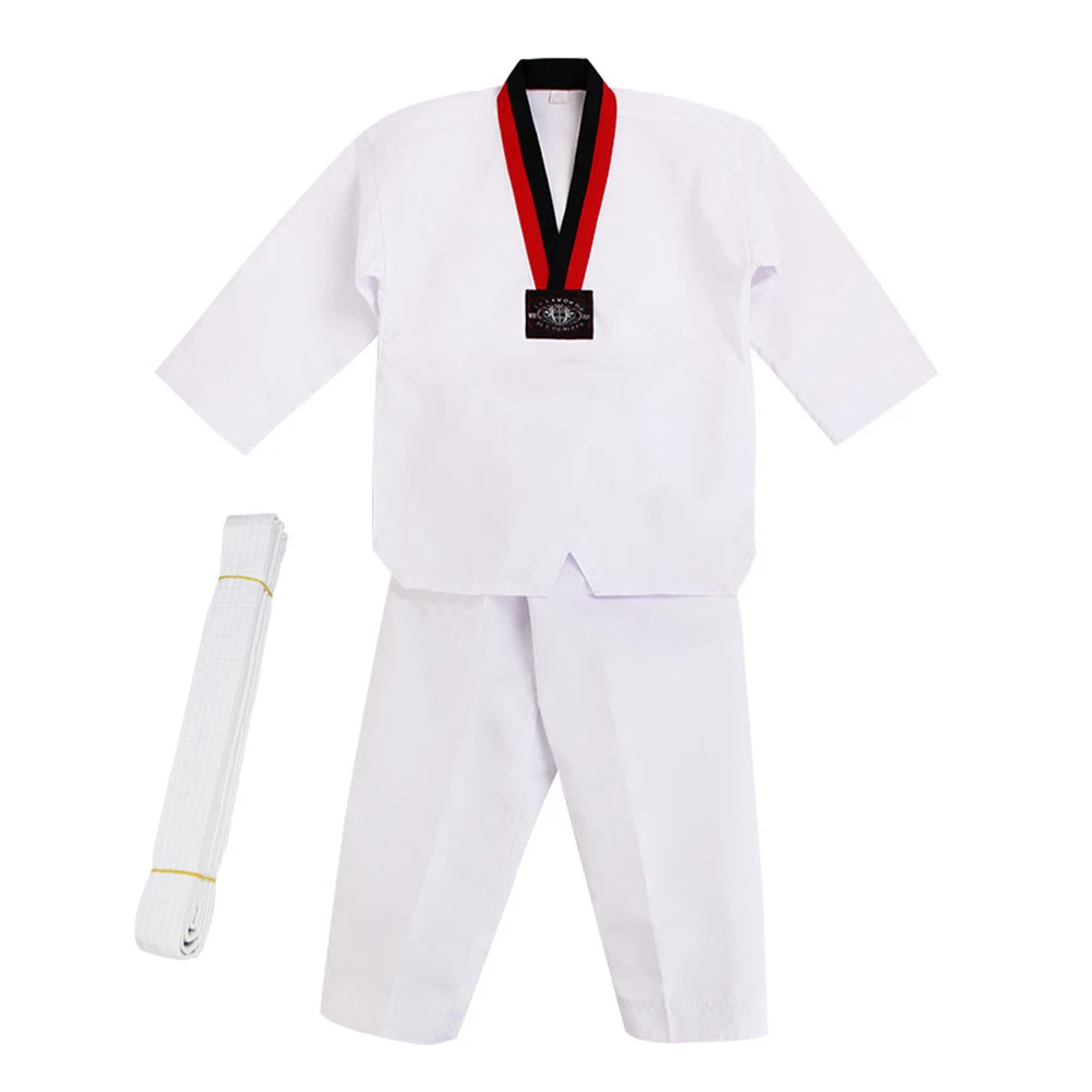 

Taekwondo suit long sleeve martial arts karate judo gymnastics training suit belt belt children adult custom