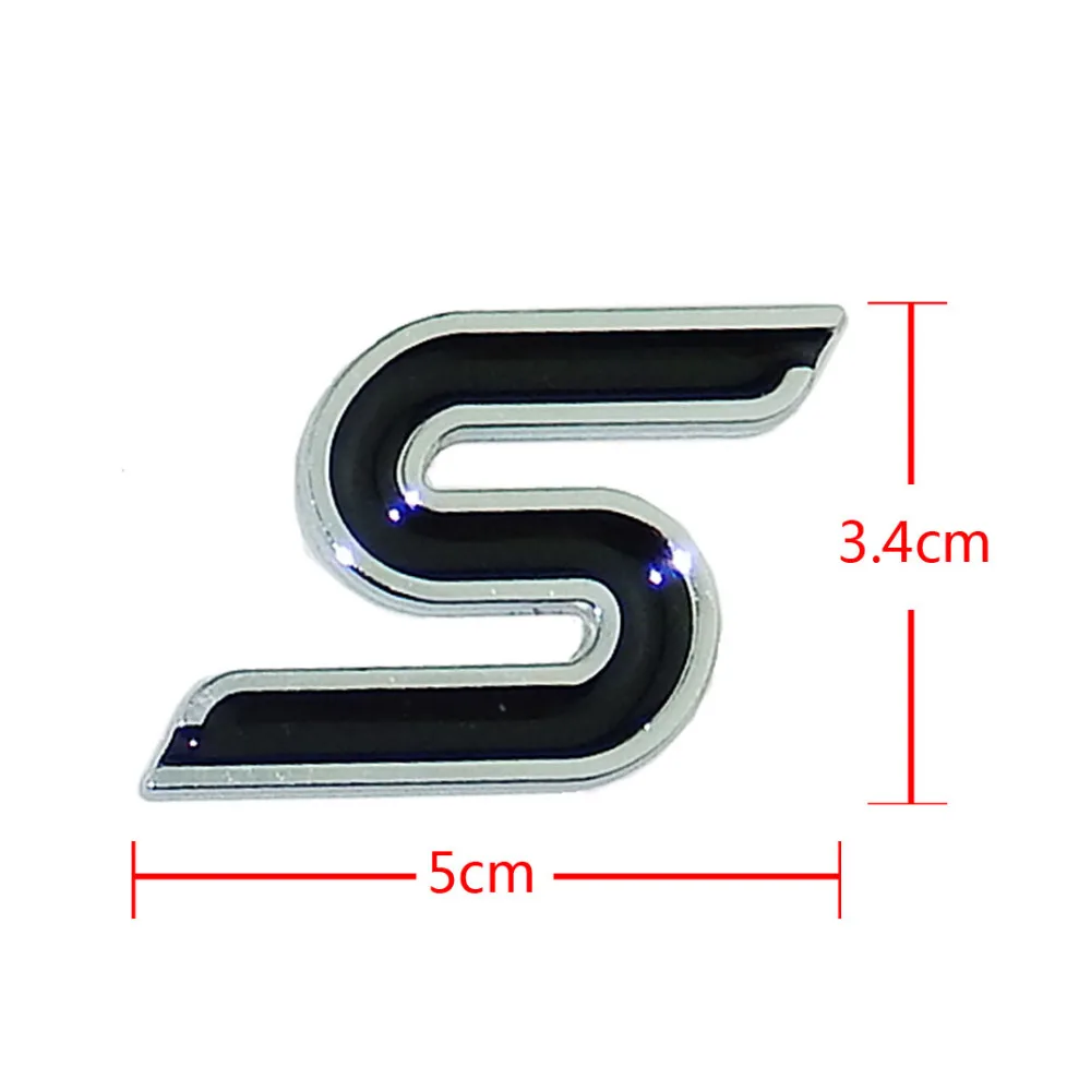 S хромированная металлическая эмблема на переднюю капот автомобиля решетка