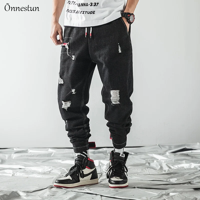 

Onnestun Casual Jeans 2020 New Fashion Ripped Jeans Men Pants Sweatpant Hip Hop Trousers Man Streetwear Harajuku Jogger Pants