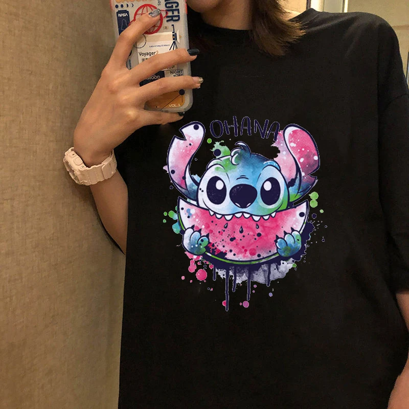 Футболка женская летняя с мультяшным принтом модный топ одинаковыми белыми