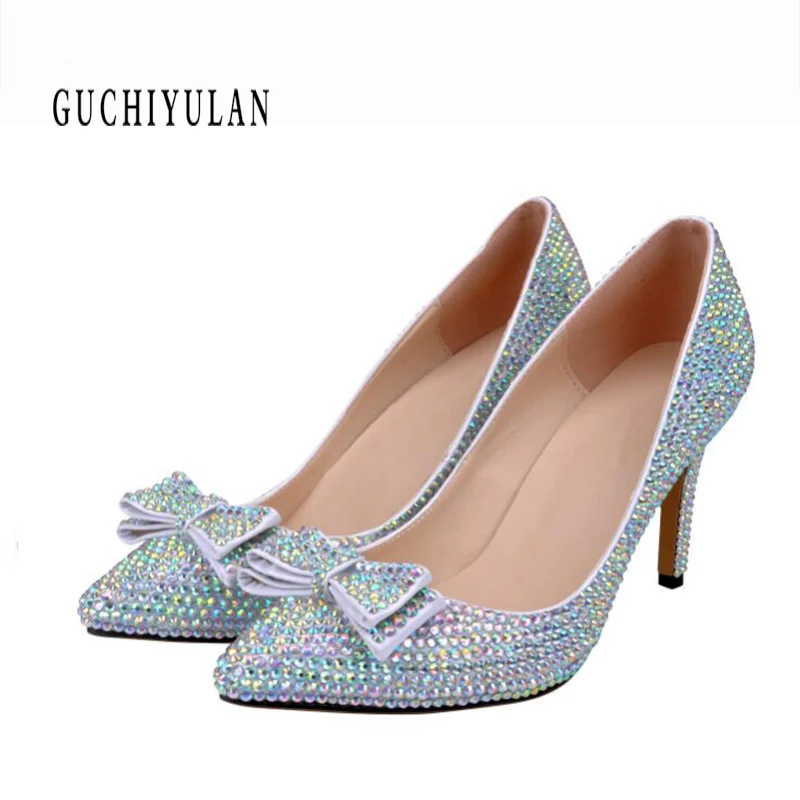 Свадебные туфли блестящая Великолепная Свадебная обувь для вечеринки женская на