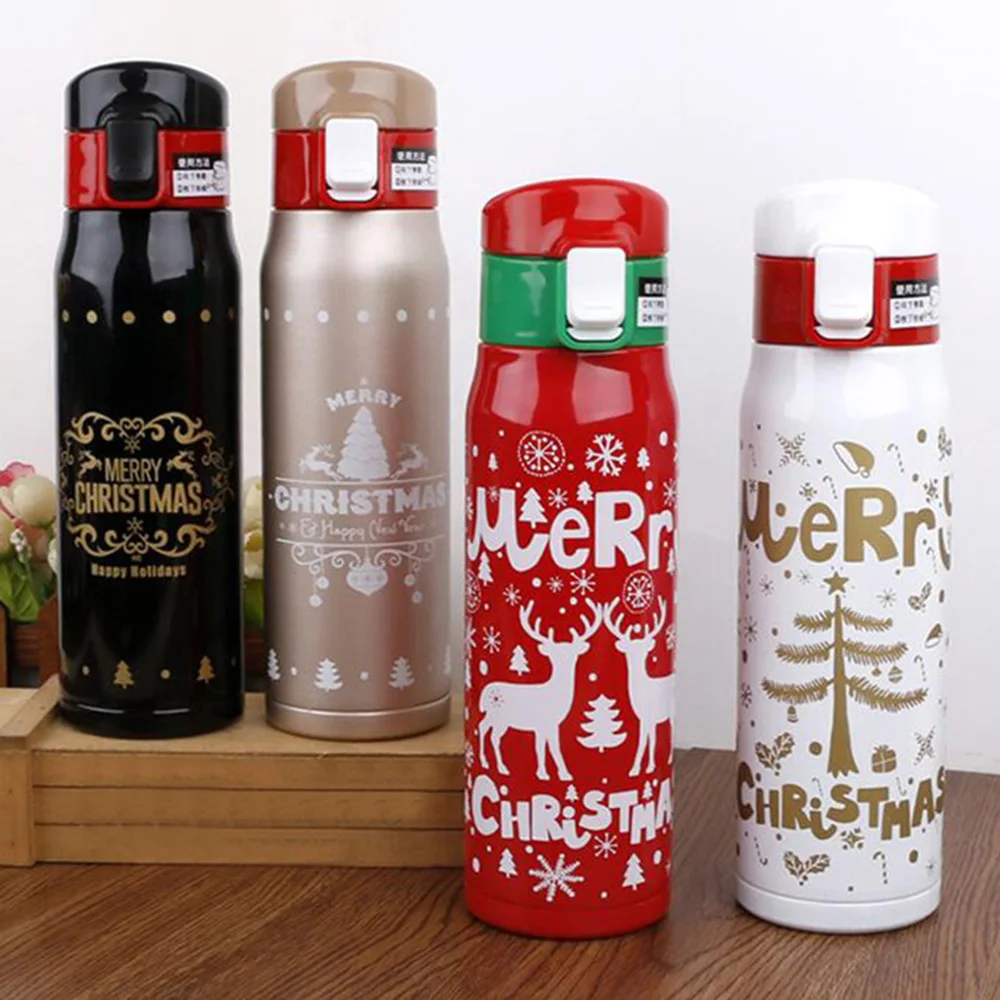 Рождественская вакуумная фляжка 500 мл Термокружка для чая кофе с изоляцией