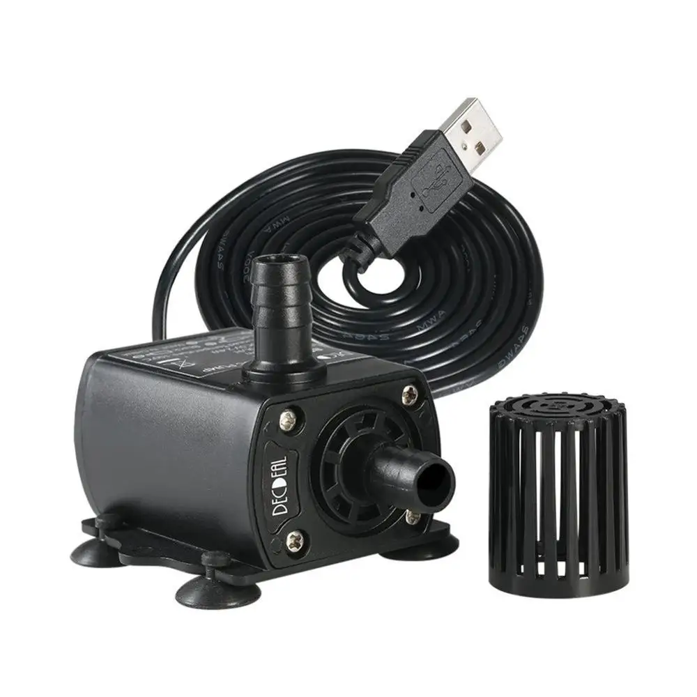 Mini Water Pump 5V 2.4W Ultra-quiet Brushless Waterproof Submersible Fountain Aquarium Circulating 250L/H Lift USB | Дом и сад