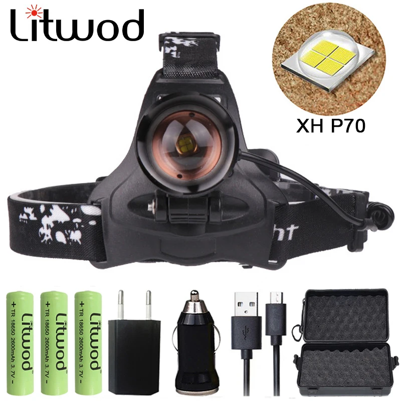 

Z20 Litwod 2806 32W chip XHP70 Headlight 3200lum powerful Led headlamp zoom head lamp flashlight torch Lantern Head light