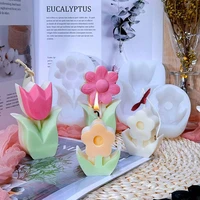 flower fondant mould craft baking icing mold candle rose cartoon mould silicone