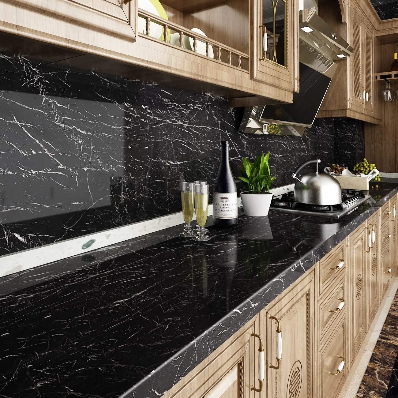 

Marble wallpaper peel and stick table top waterproof self adhesive vinyl paper bathroom counter back baffle suitable for kitche