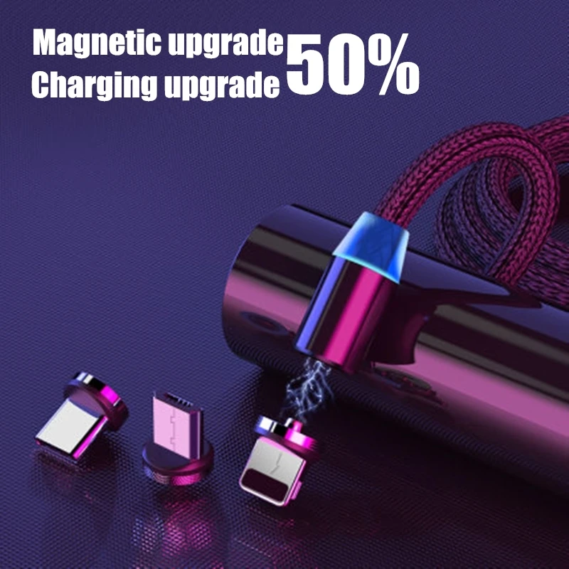 Магнитный USB кабель для зарядки и передачи данных для type-C IOS iPhone Android Micro USB кабель для быстрой зарядки и синхронизации данных для смартфонов