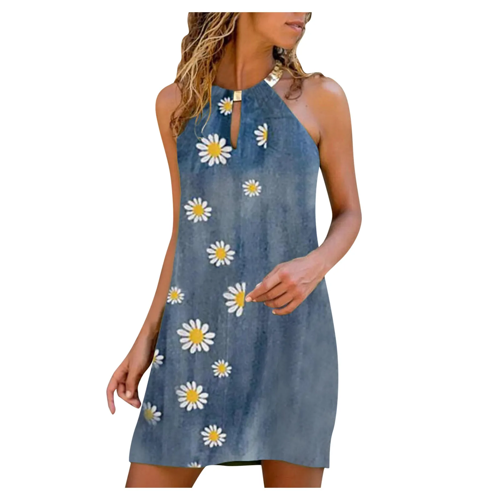 Женская летняя обувь мини-юбки с цветочным рисунком платье круглым вырезом в