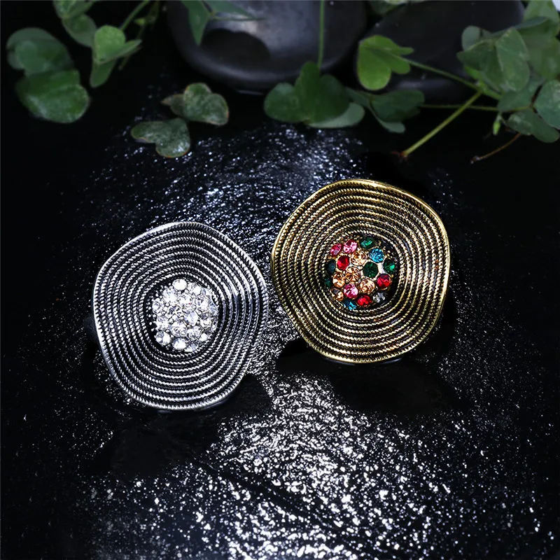 Кольцо женское с фианитами богемное Ювелирное Украшение большим кольцом в стиле