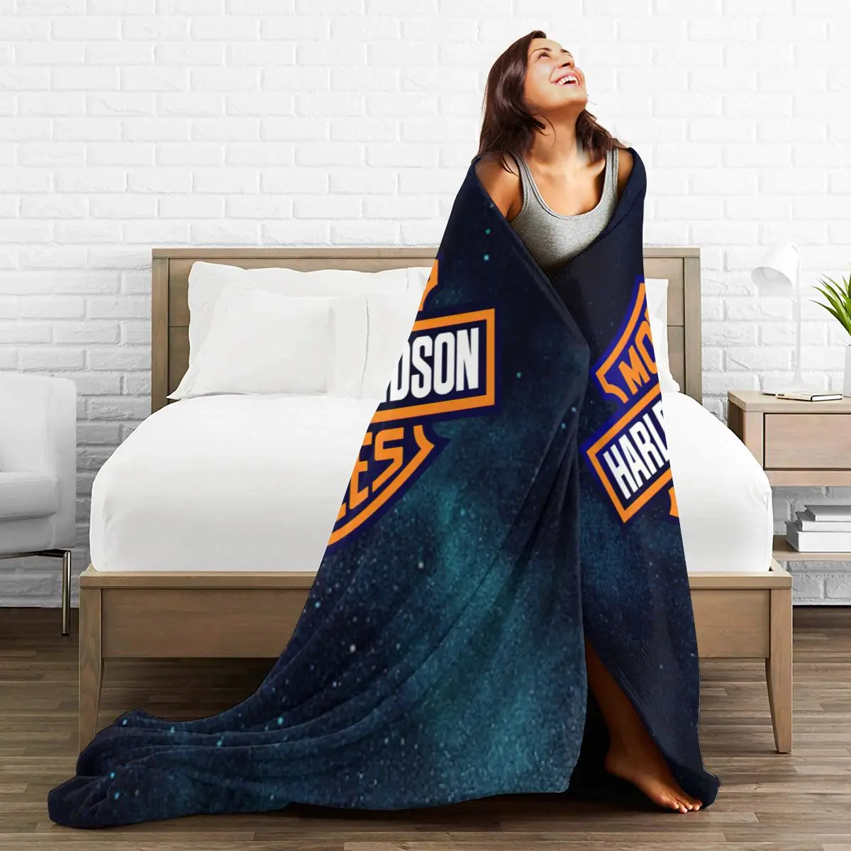 

Harley--Davidson 3DCartoon Blanket Warm Super Soft Flannel Office Nap Bedspread Sofa Bedding plaid colchas para cama 348646602