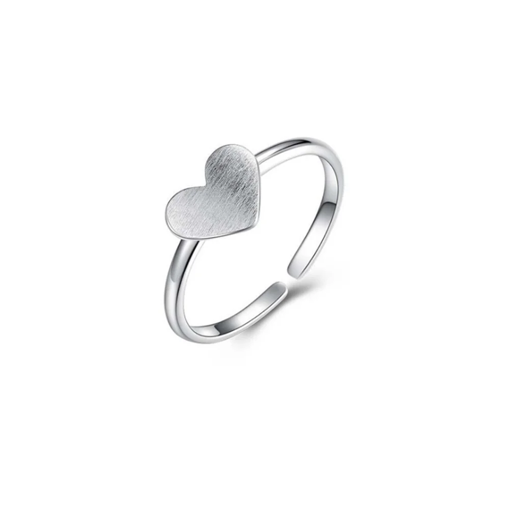 

Simple Temperament Sweet Love Ring Korean Fashion Forest Brushed Heart-shaped Opening Women's Ring Engagement Jewelry Wholesale